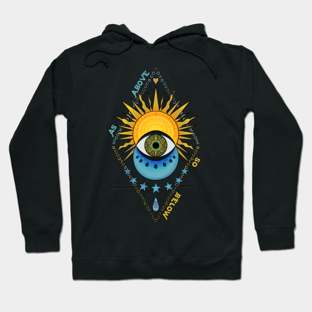 As above, so below. The moon and the Sun Hoodie by Sitenkova